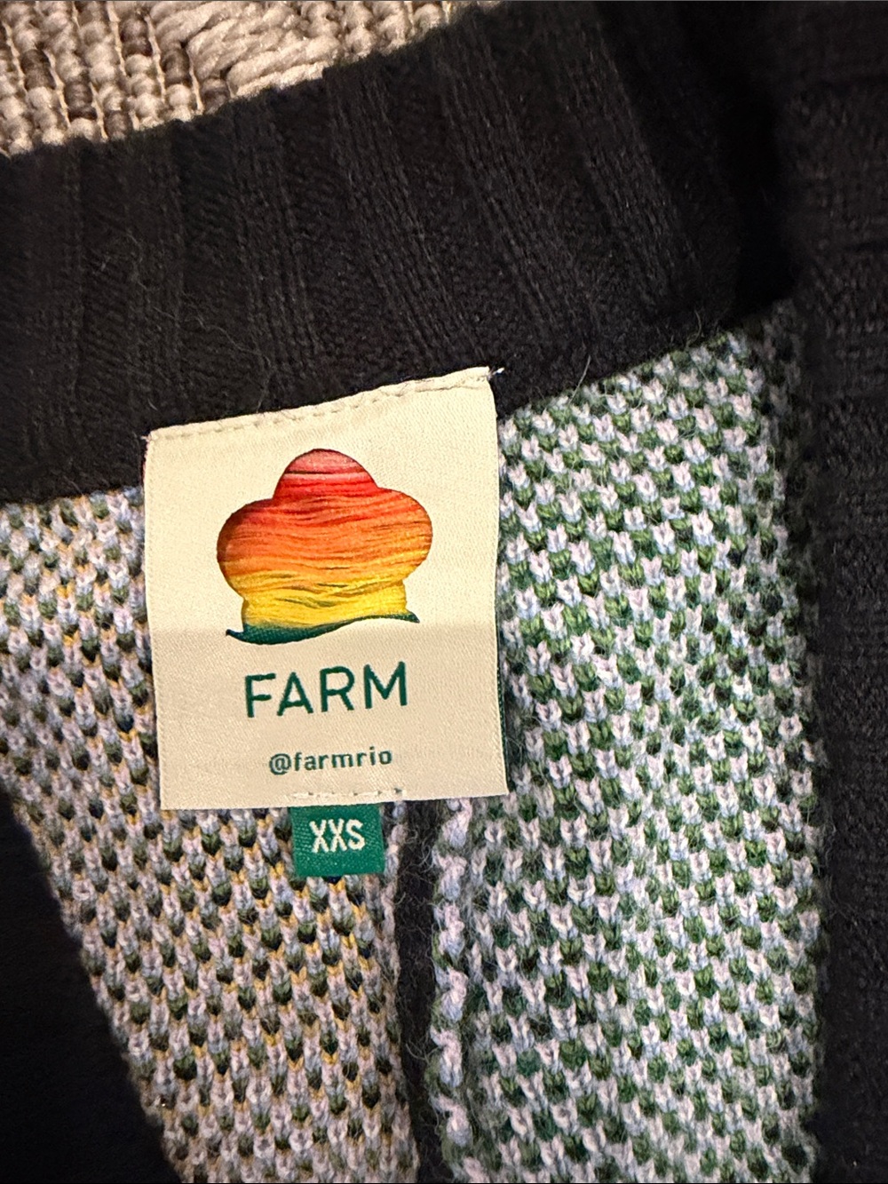 FARM Rio Black Multi Floral Patchwork Cardigan with belt - Picture 2 of 8